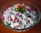 Salat med krabbe pinner