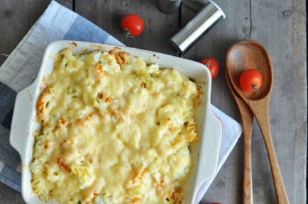 Pasta med ost og blomkål