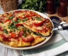 Potet pizza på en stekepanne