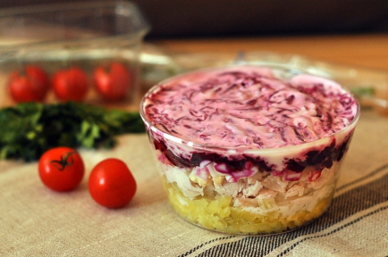 Salat med kylling og rødbeter